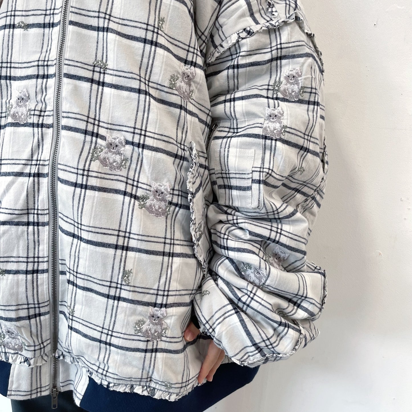 MINI FRILL MA-1 / GRAY / フリル刺繍ブルゾン