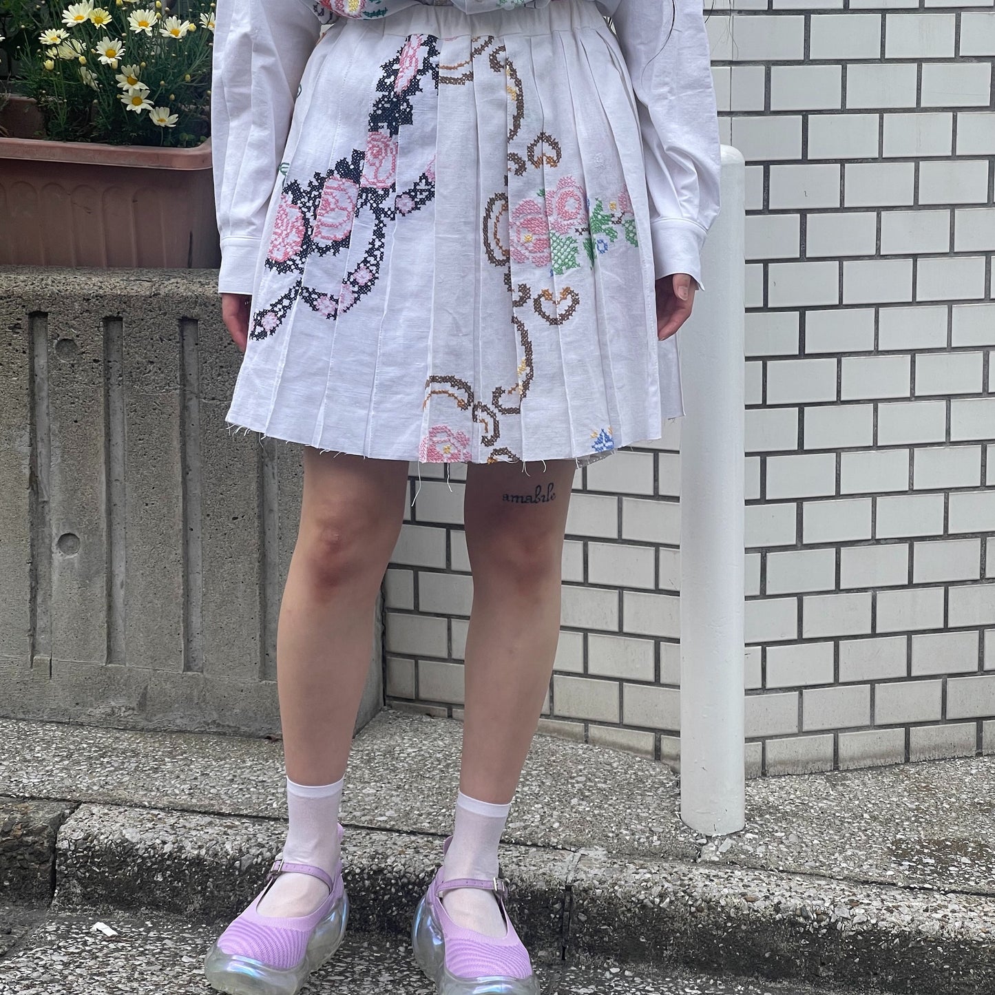 【SHEEP別注】TABLE CLOTH PLEATED SKIRT / テーブルクロスプリーツスカート