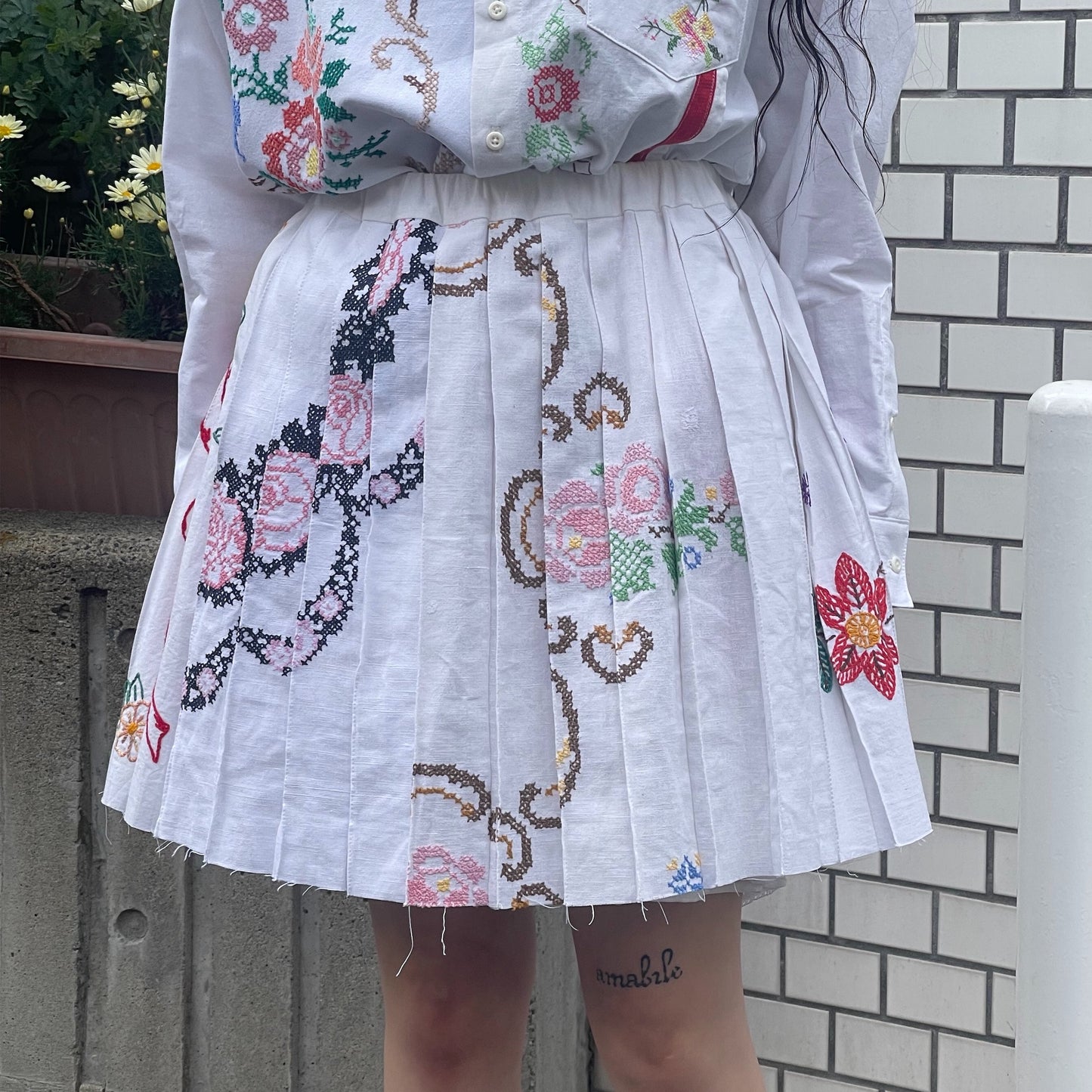 【SHEEP別注】TABLE CLOTH PLEATED SKIRT / テーブルクロスプリーツスカート