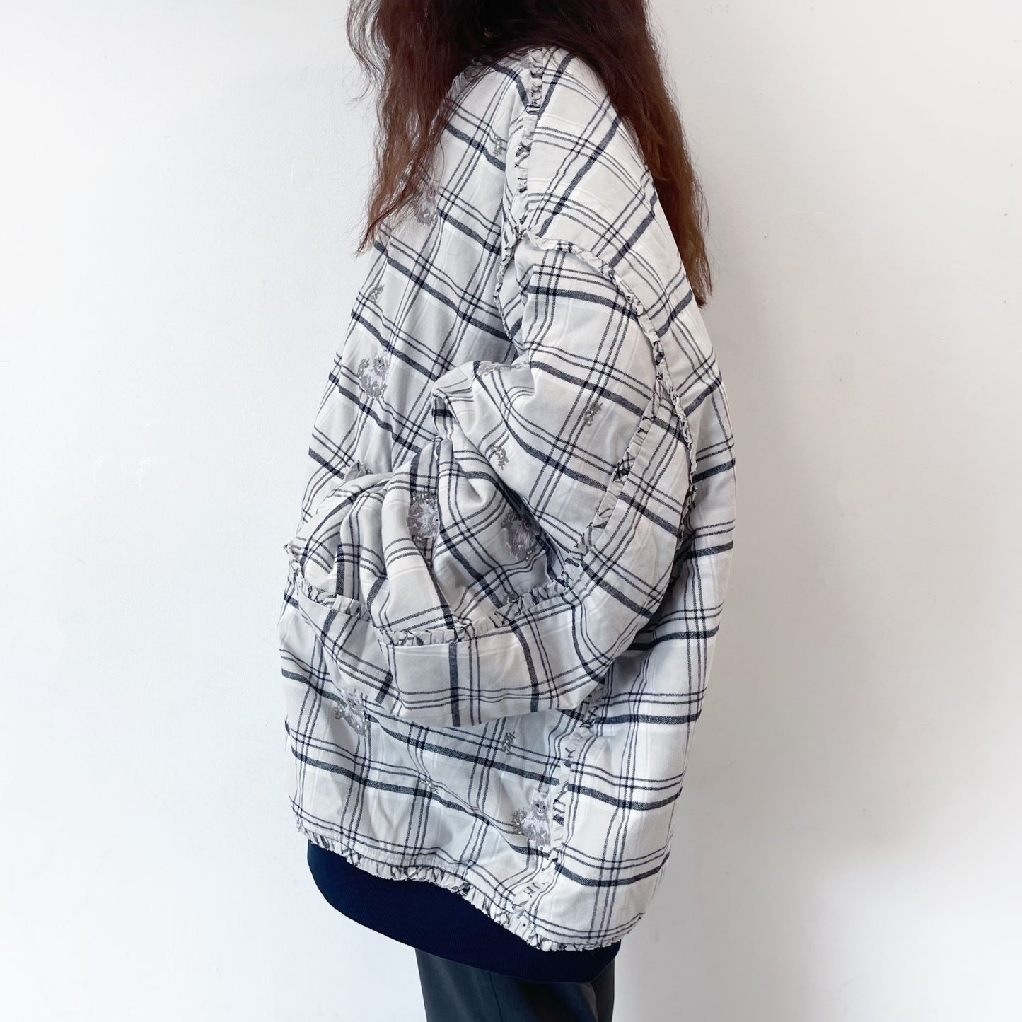 MINI FRILL MA-1 / GRAY / フリル刺繍ブルゾン