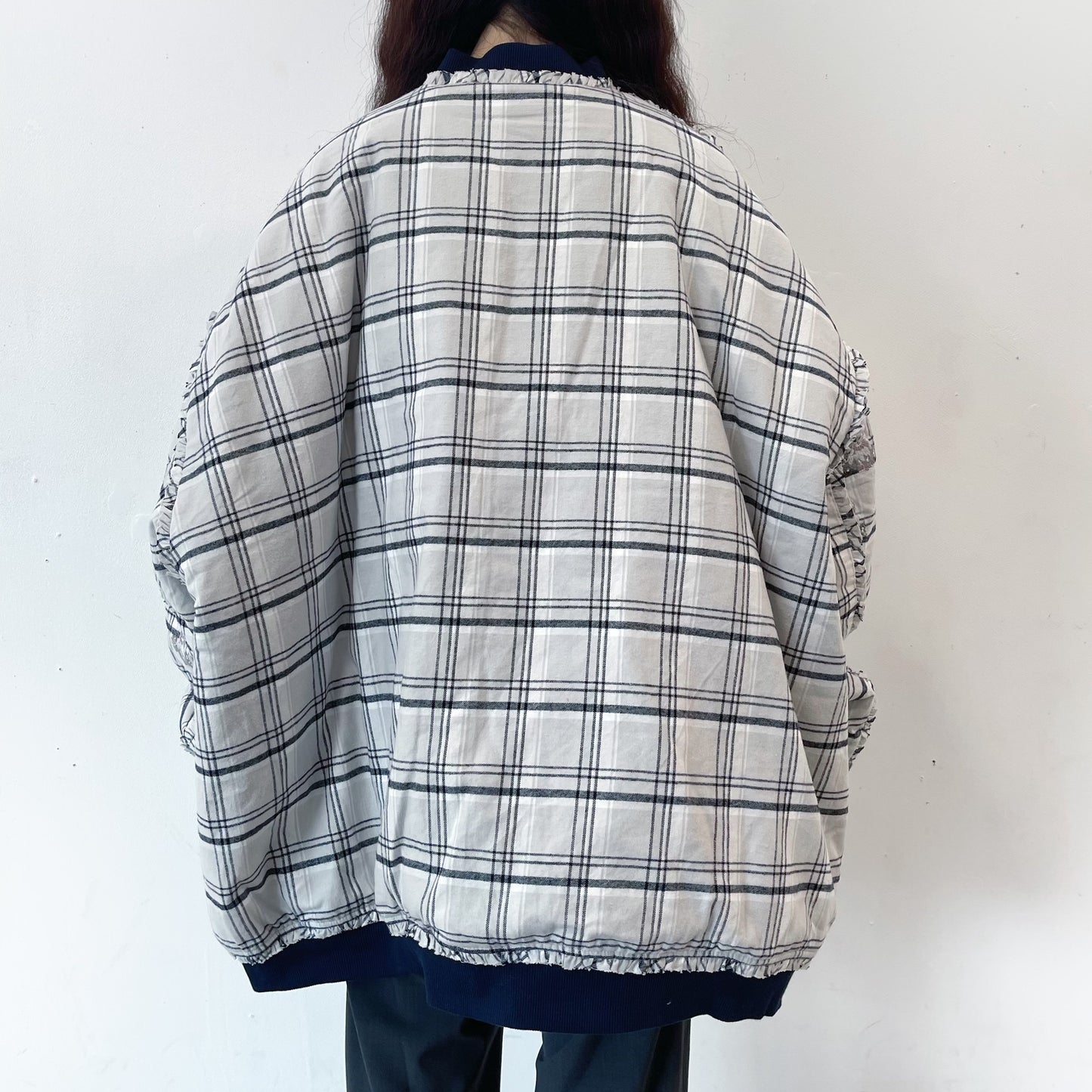 MINI FRILL MA-1 / GRAY / フリル刺繍ブルゾン