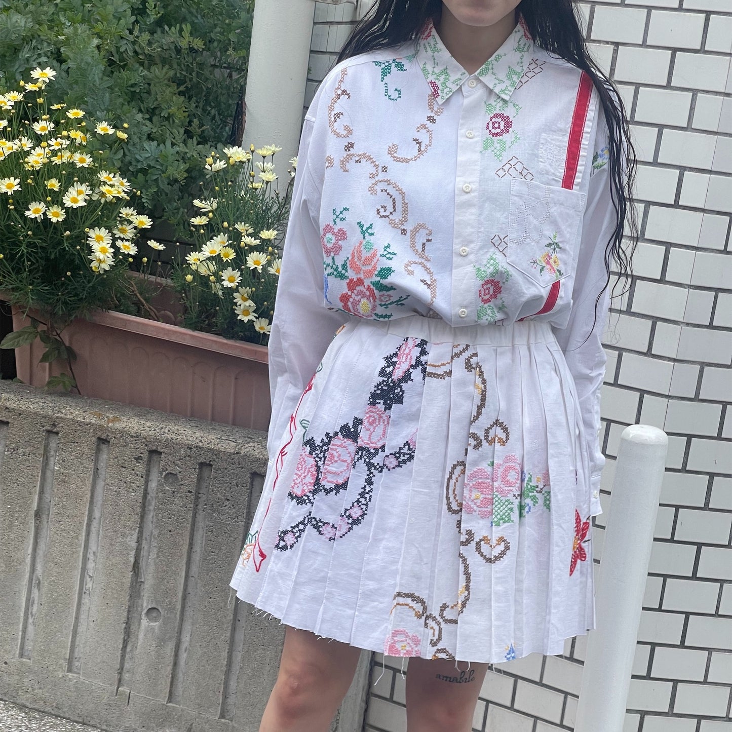 【SHEEP別注】TABLE CLOTH PLEATED SKIRT / テーブルクロスプリーツスカート