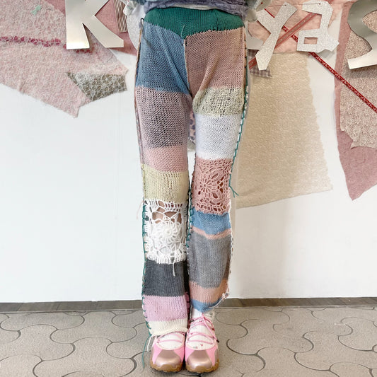 Knit long trousers / Mix / ニットロングトラウザーズ
