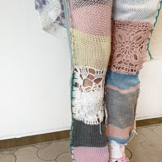 Knit long trousers / Mix / ニットロングトラウザーズ