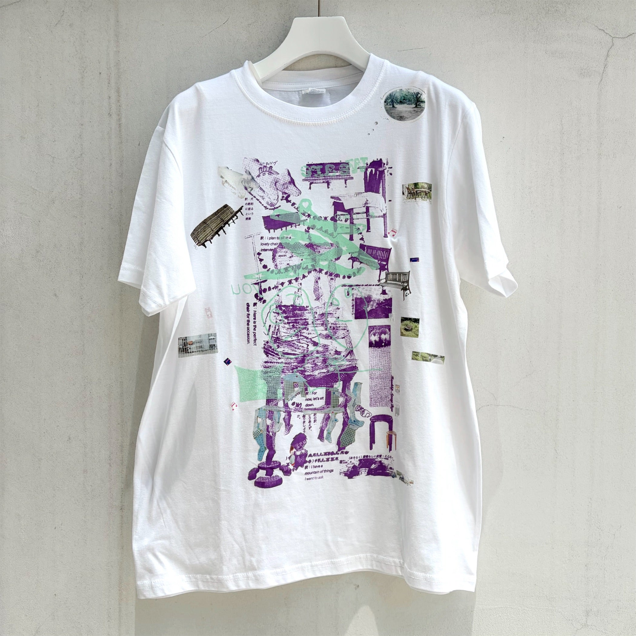 chairs for the interview T-shirt / white / プリントTシャツ