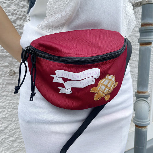 I'M THE BREAD WAIST BAG / WINE / グラフィックプリントウェストバッグ