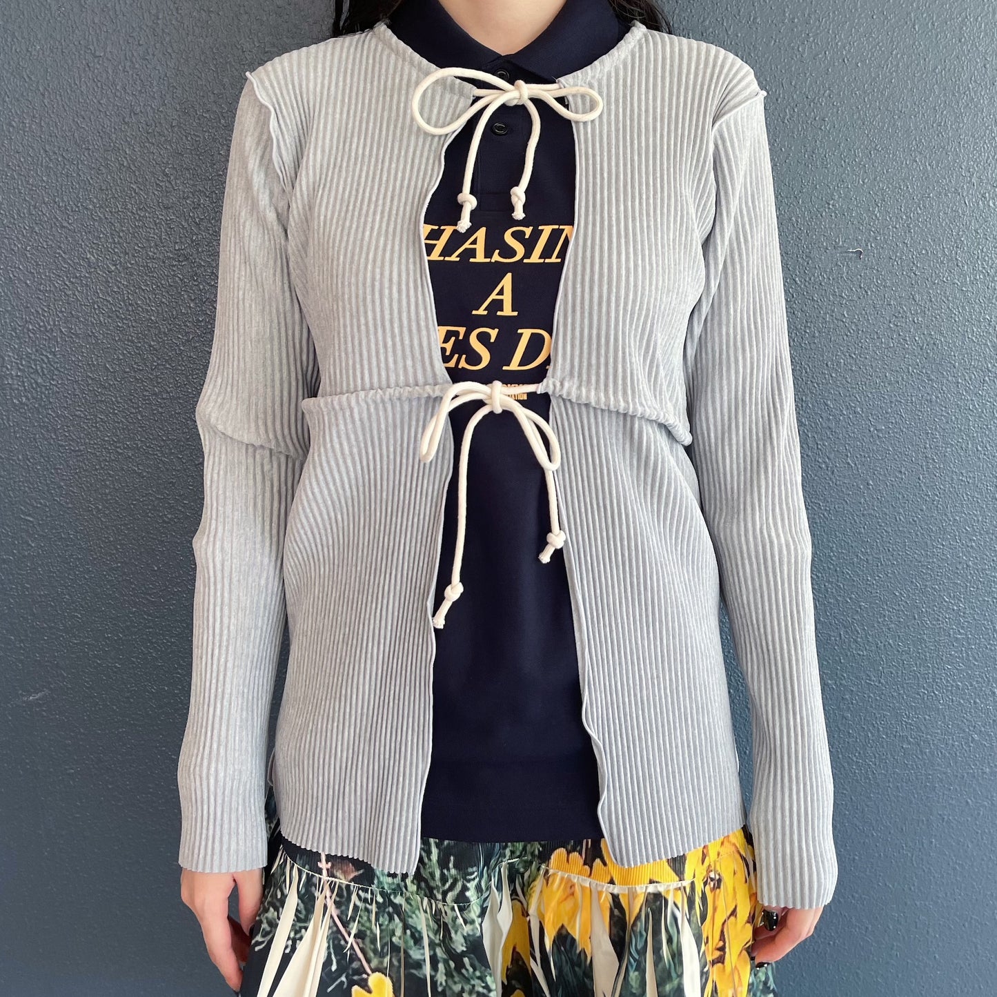 CRISP ROPE CARDIGAN / GRAY / クリスプロープカーディガン