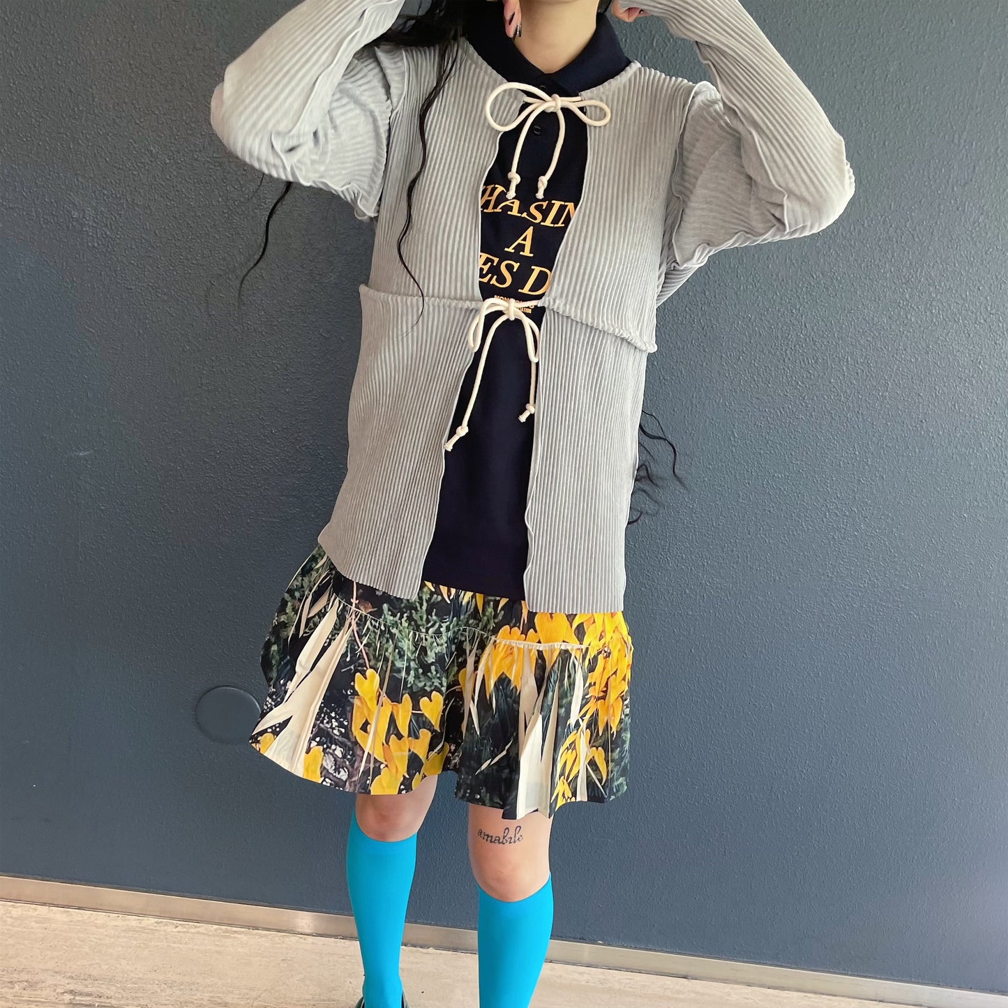 CRISP ROPE CARDIGAN / GRAY / クリスプロープカーディガン
