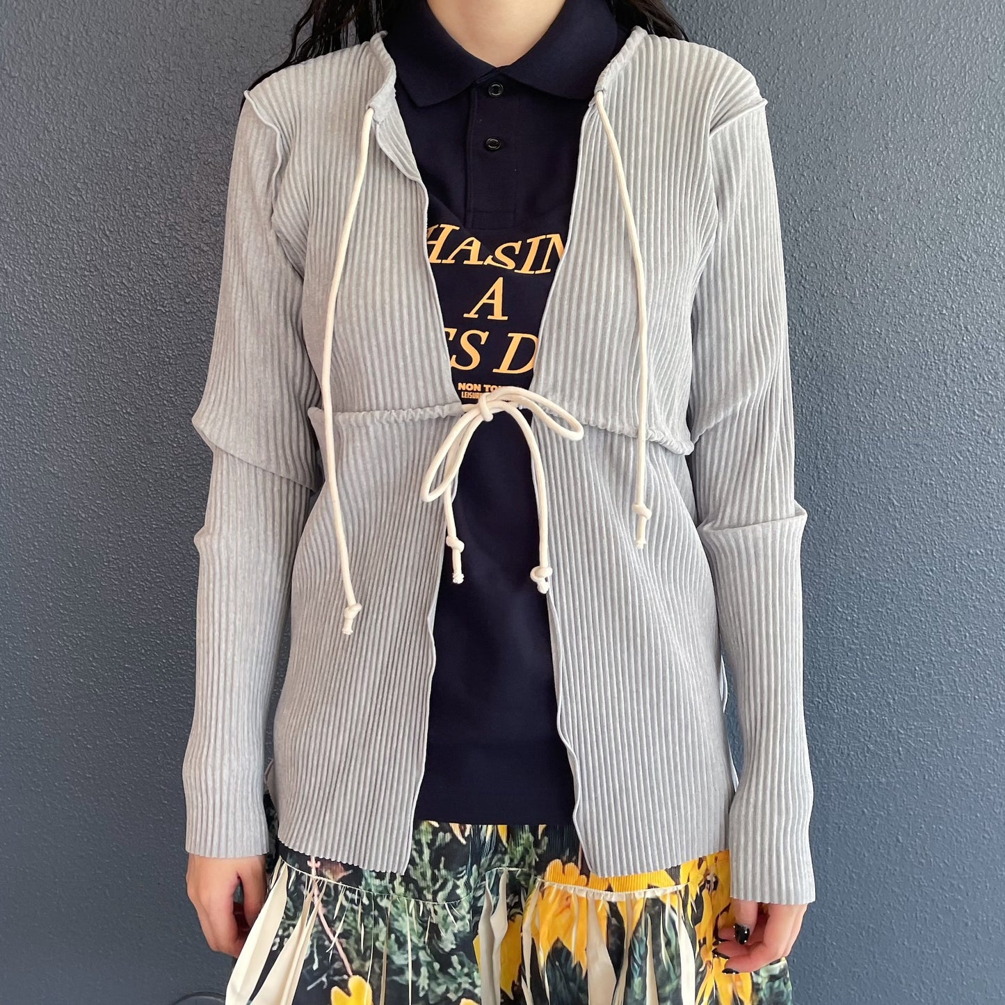 CRISP ROPE CARDIGAN / GRAY / クリスプロープカーディガン