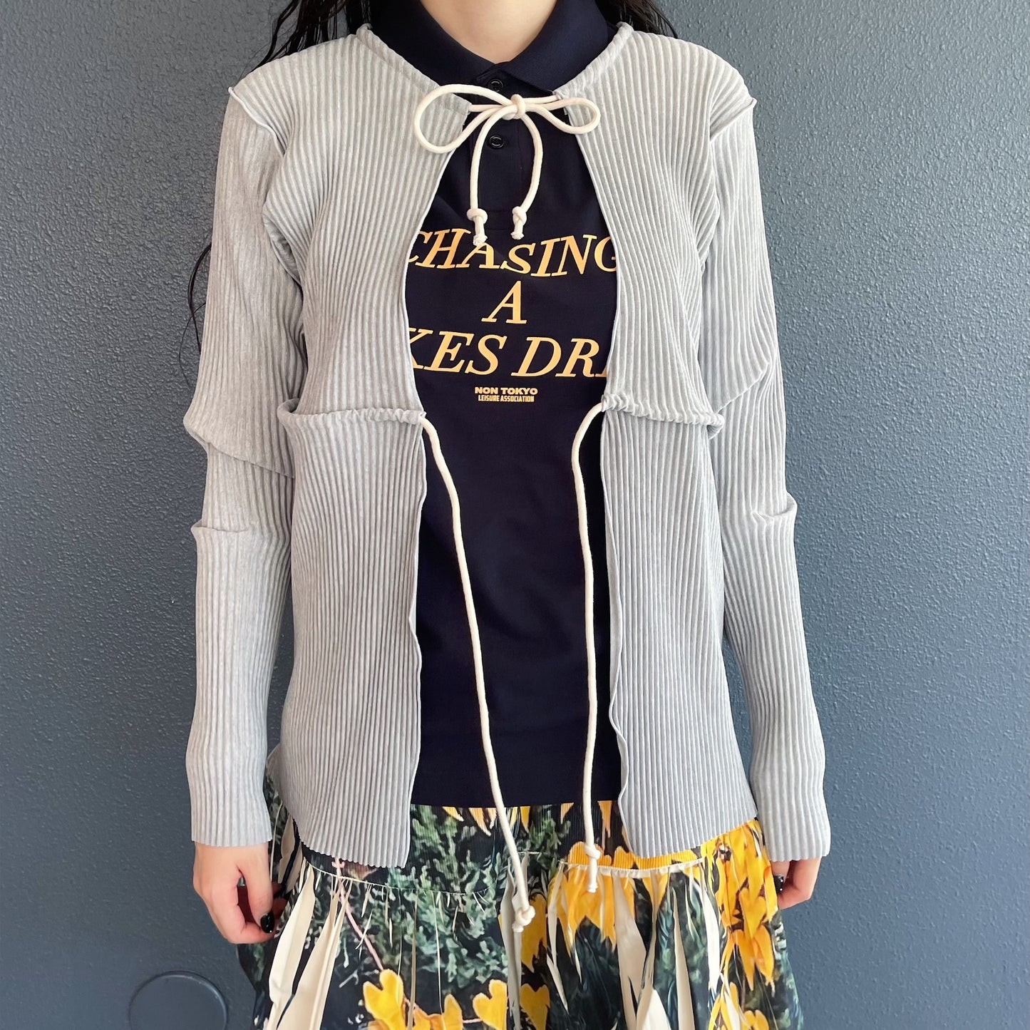 CRISP ROPE CARDIGAN / GRAY / クリスプロープカーディガン