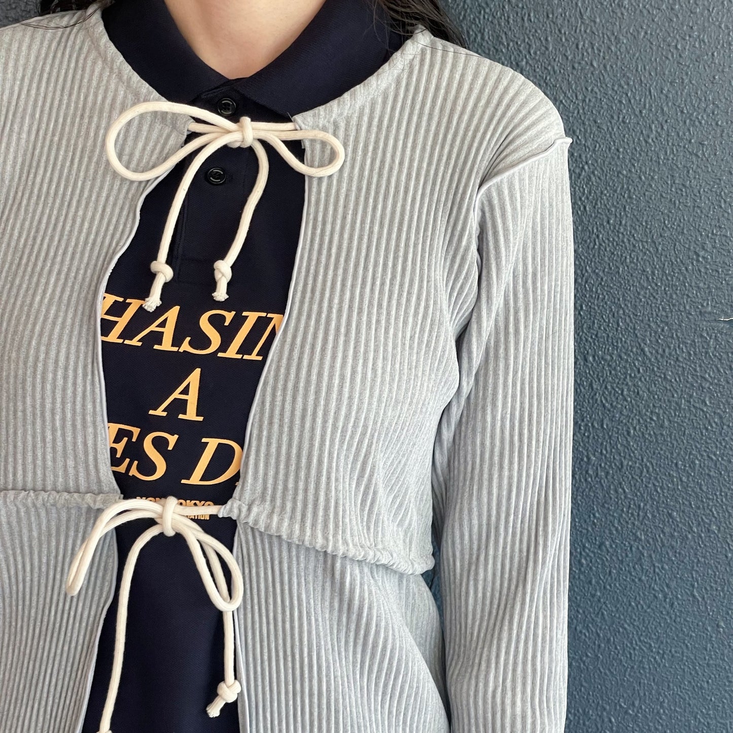 CRISP ROPE CARDIGAN / GRAY / クリスプロープカーディガン