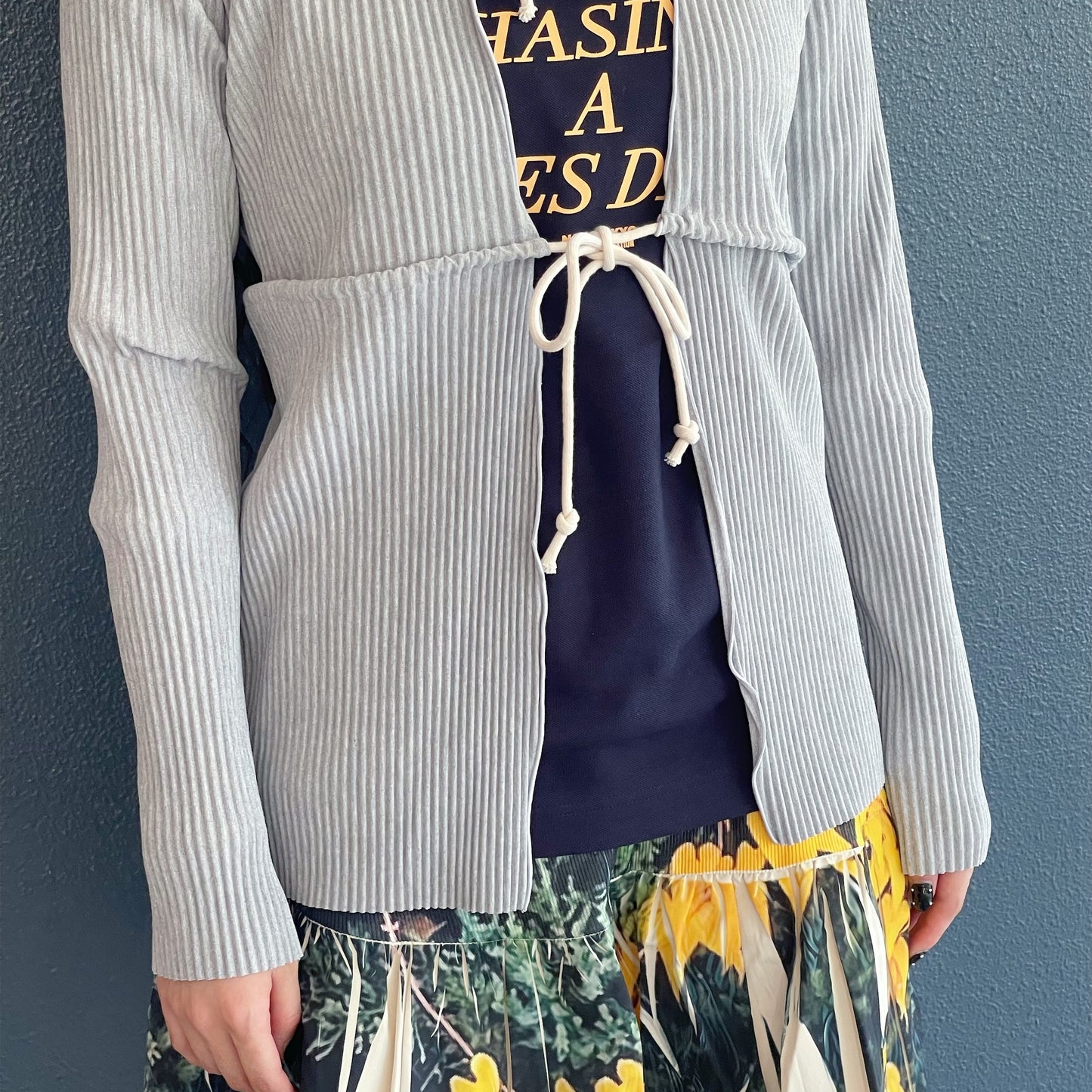 CRISP ROPE CARDIGAN / GRAY / クリスプロープカーディガン
