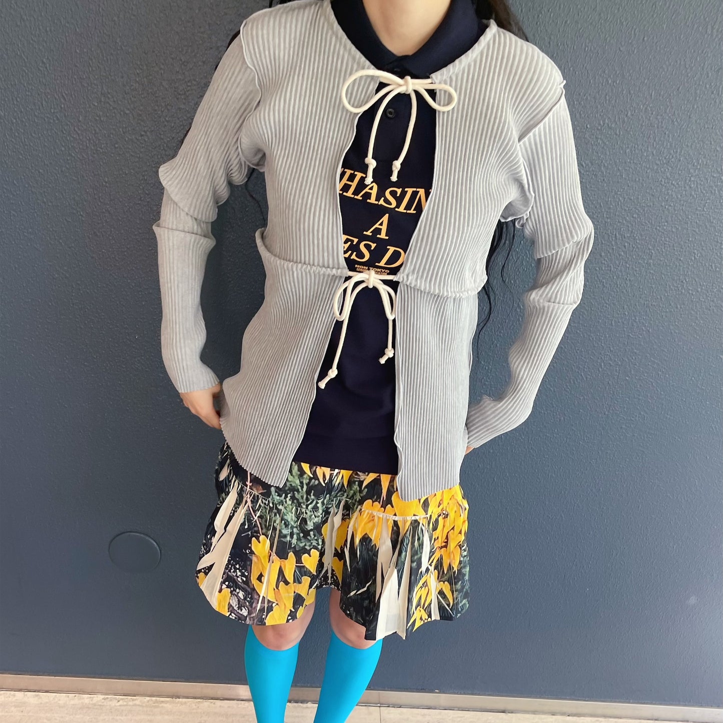 CRISP ROPE CARDIGAN / GRAY / クリスプロープカーディガン