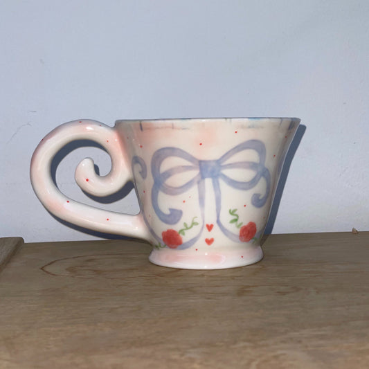 Sora ribbon rose mug / リボンローズマグカップ