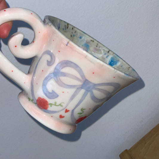 Sora ribbon rose mug / リボンローズマグカップ
