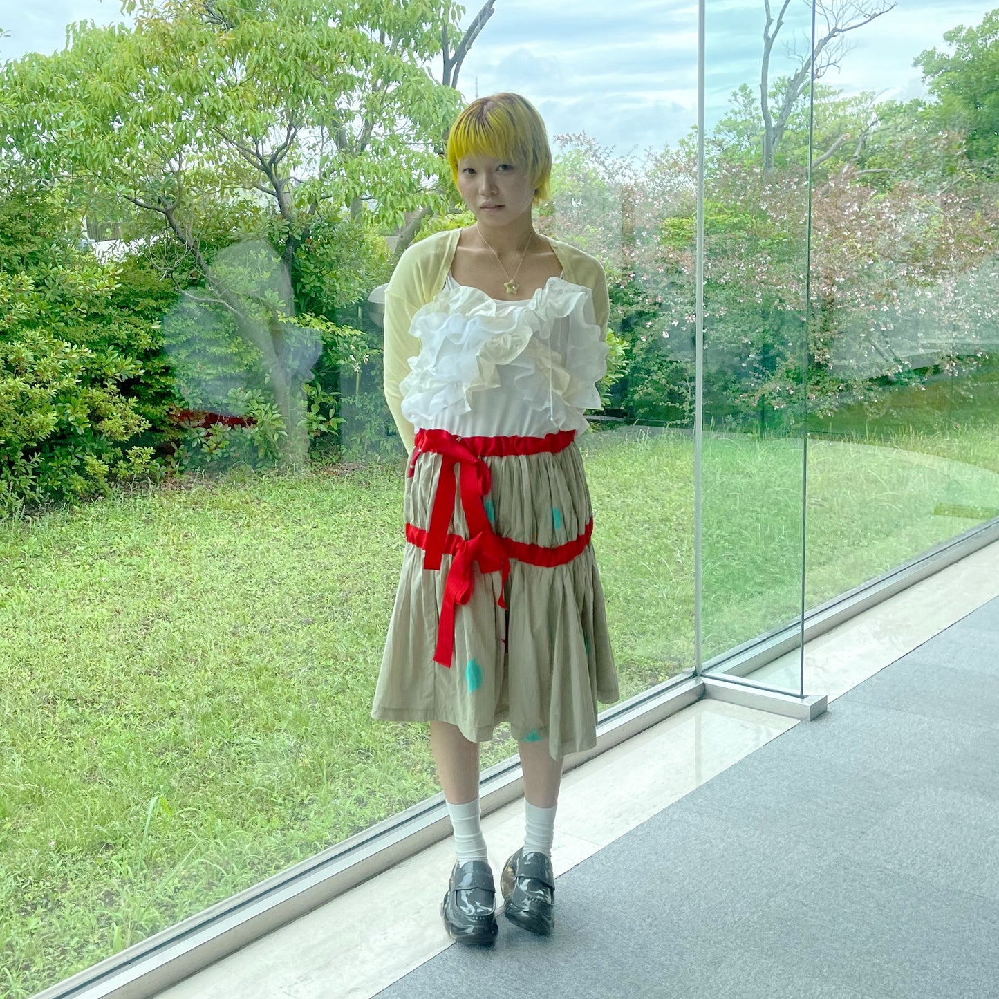 APPLE TIERED DROP WAIST SKIRT / APPLE / リボンティアードスカート