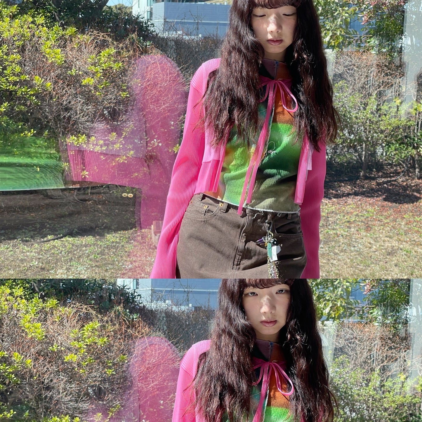 LOOSE ROLLED-UP SKIRT / BROWN / ルーズロールアップスカート