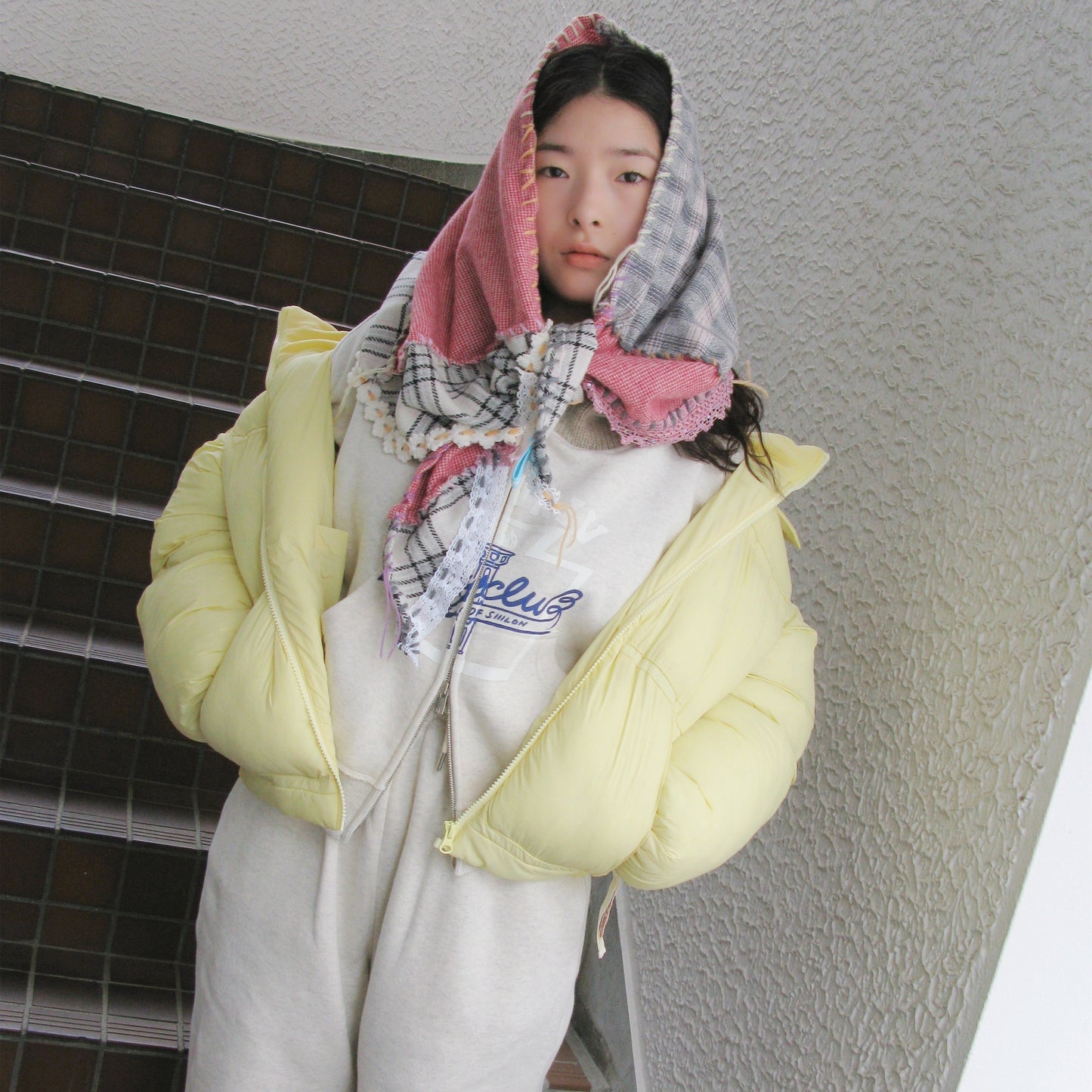 Old dog club hoodie / FROST ECRU / ダブルジップフーディー