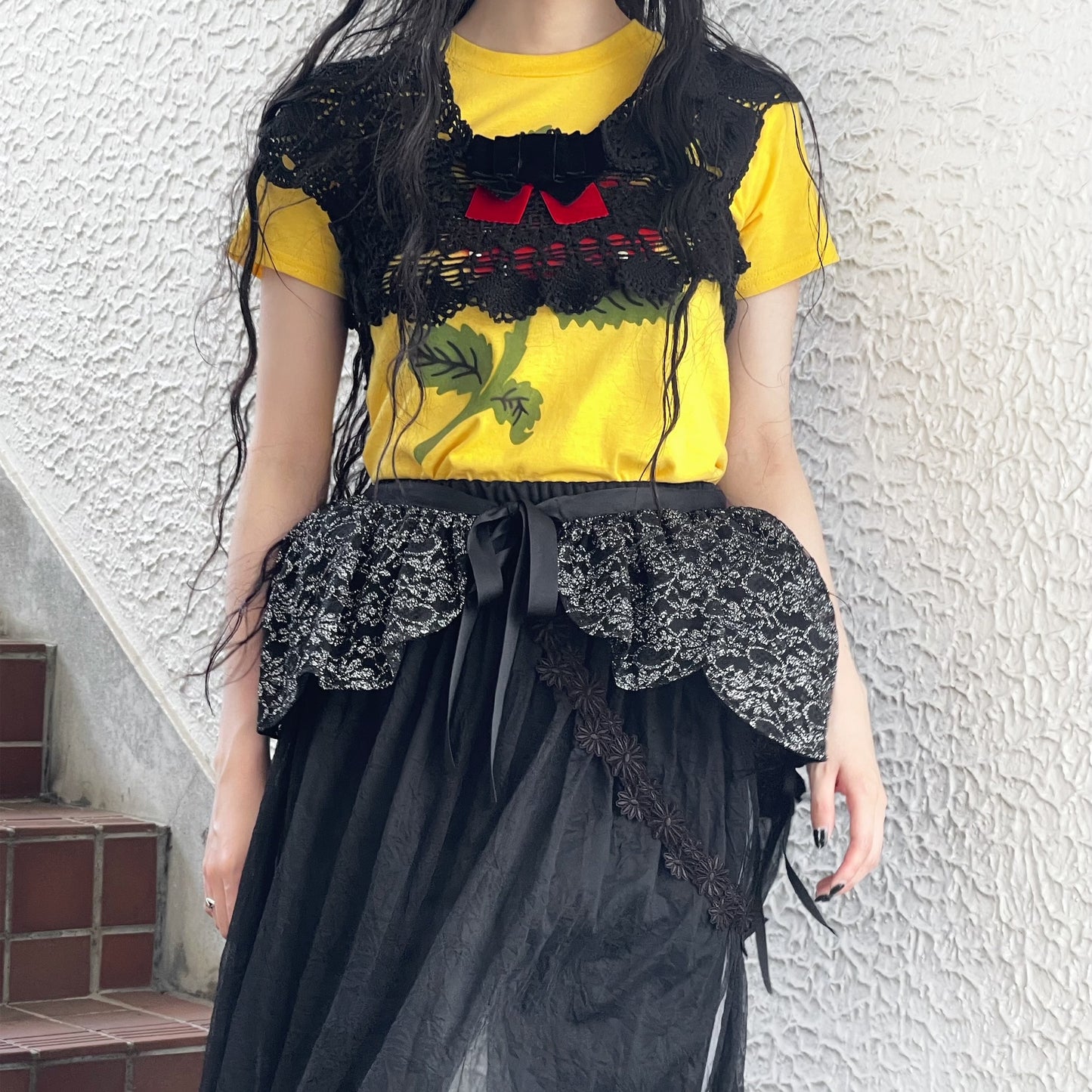 Volume Skirt / Black x Silver / ボリュームスカート