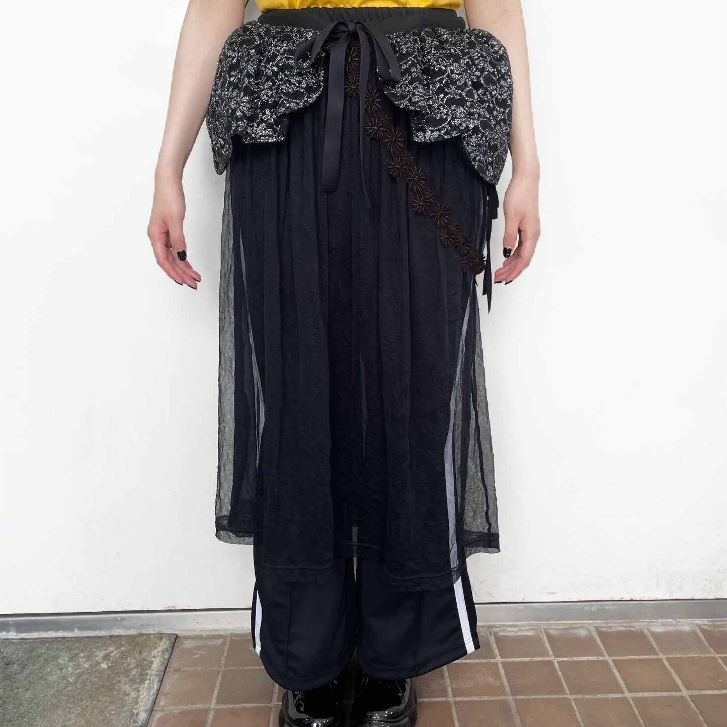 Volume Skirt / Black x Silver / ボリュームスカート