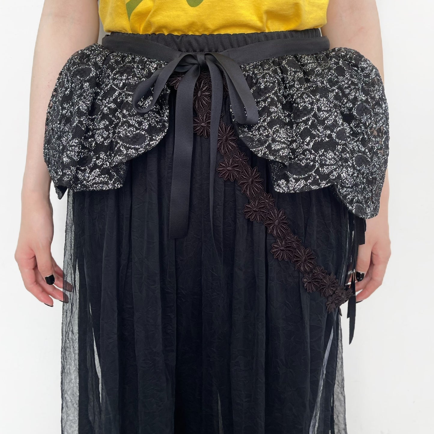 Volume Skirt / Black x Silver / ボリュームスカート