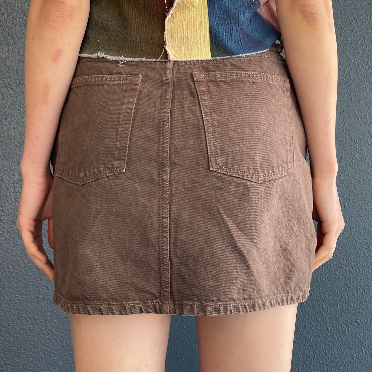 LOOSE ROLLED-UP SKIRT / BROWN / ルーズロールアップスカート