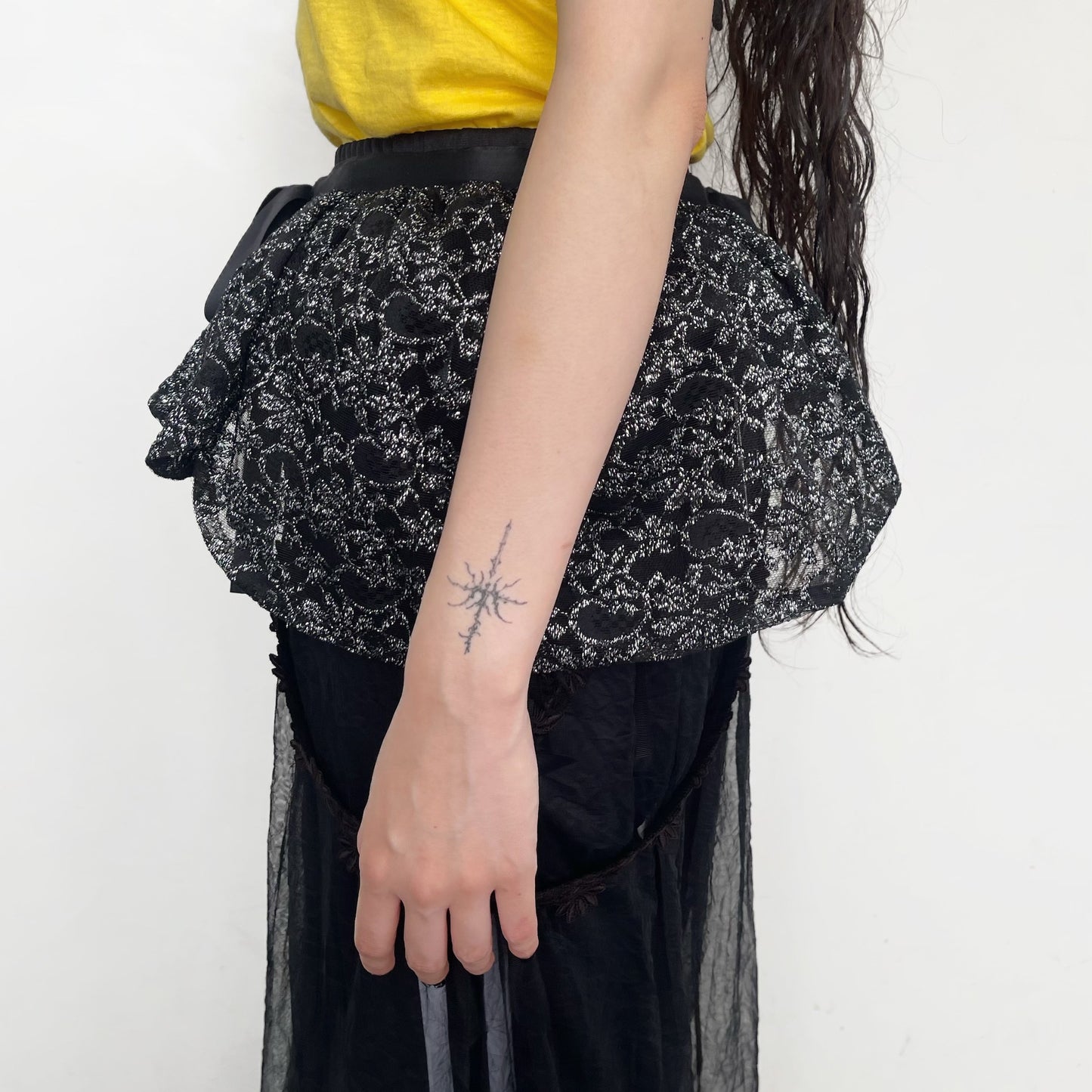 Volume Skirt / Black x Silver / ボリュームスカート