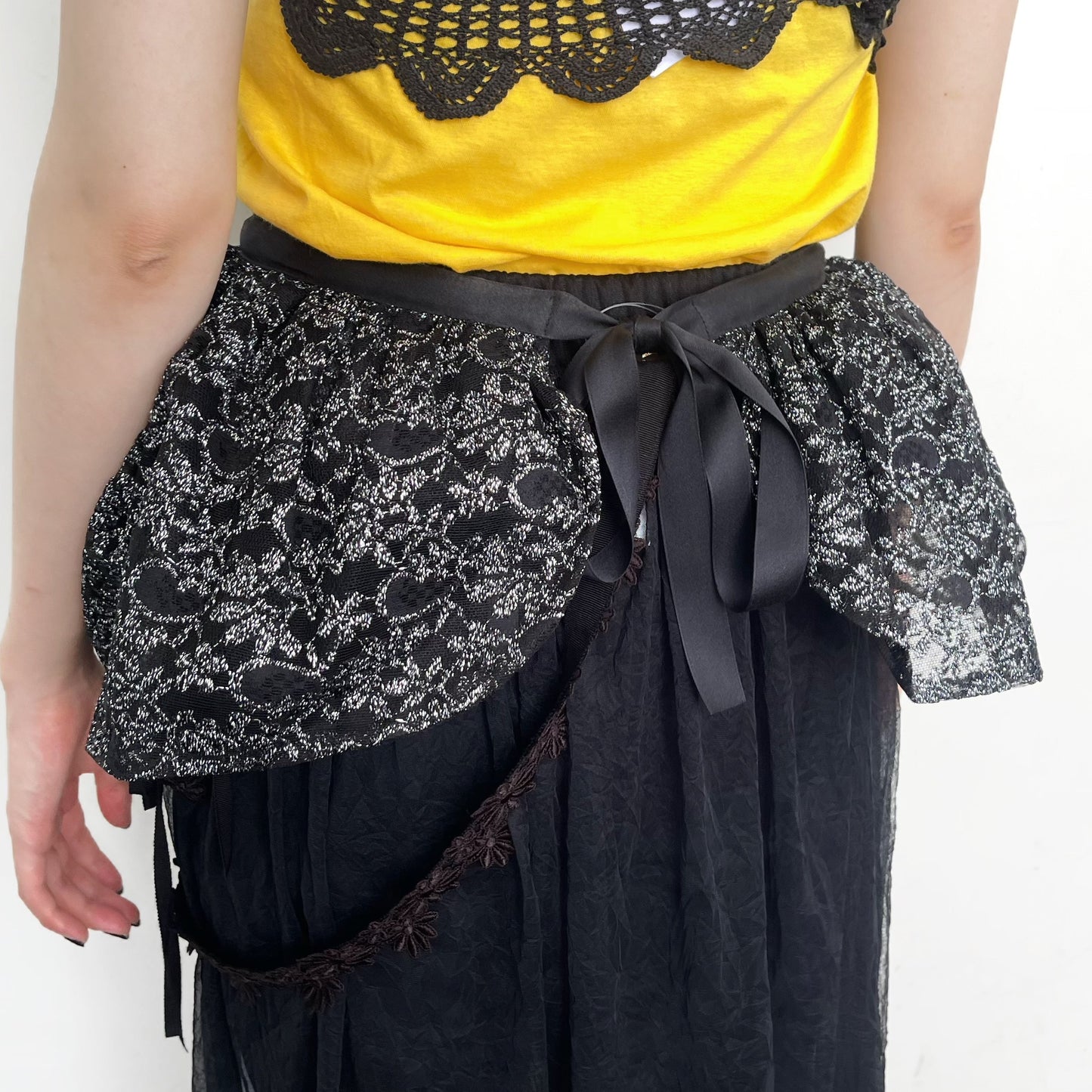 Volume Skirt / Black x Silver / ボリュームスカート