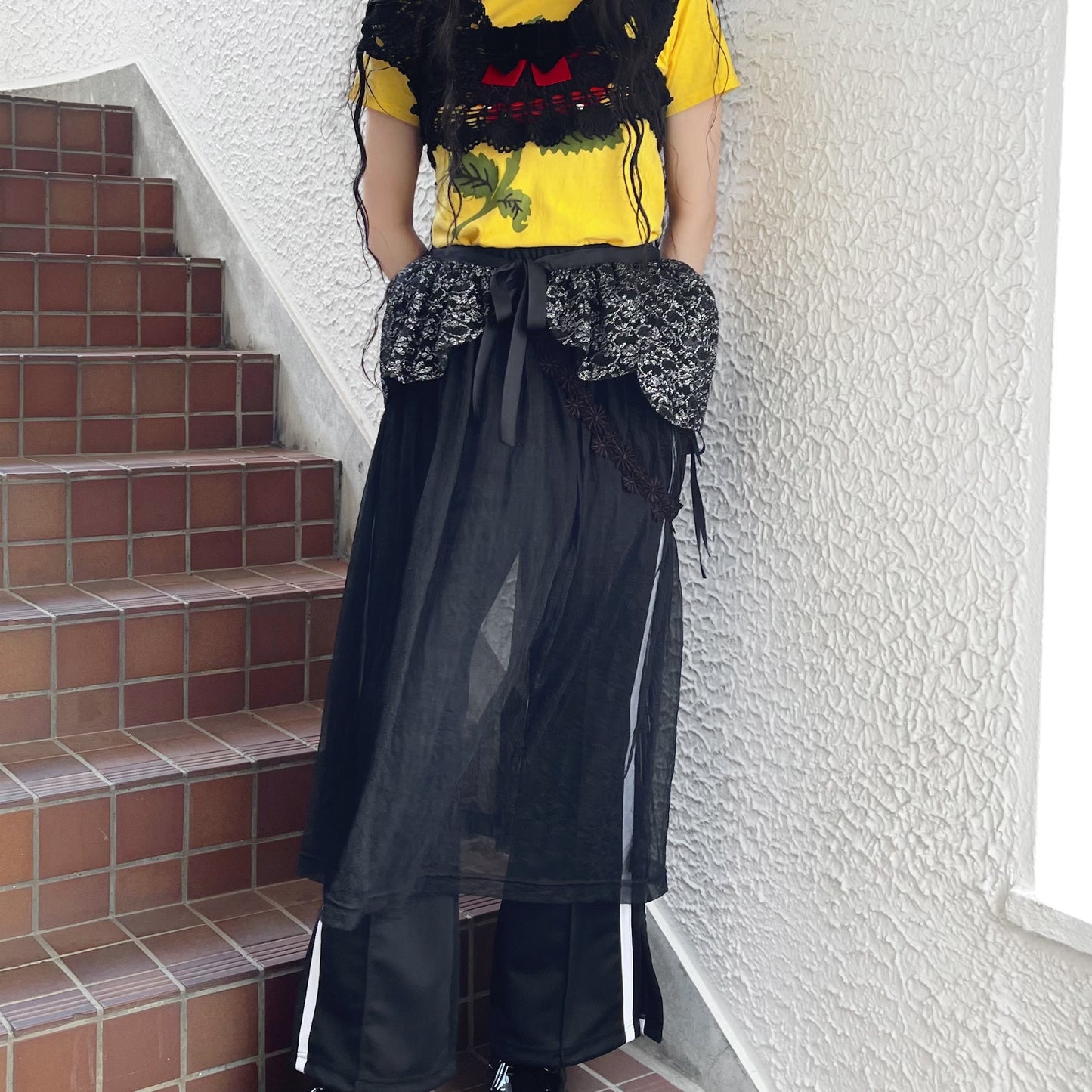 Volume Skirt / Black x Silver / ボリュームスカート