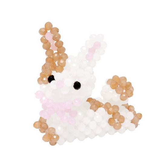 Spotted Rabbit Key Ring / Caramel / うさぎのビーズキーリング