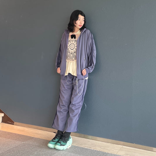 FLUORESCENT DYED TRACK PANTS / NAVY / トラックパンツ