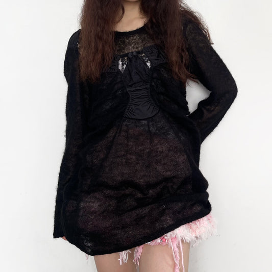 KNICKERS KNIT / BLACK / ランジェリーニットドレス