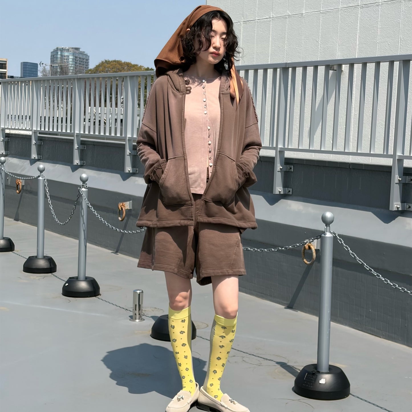 Ribbon Medley scarf / BROWN / リボンスカーフ