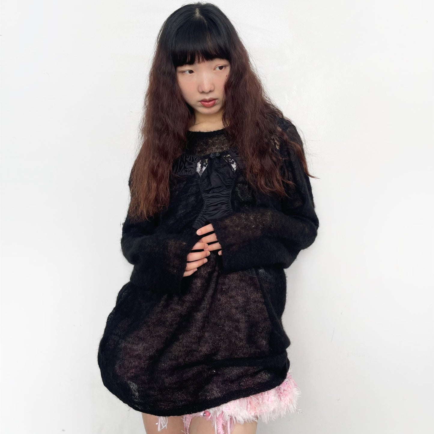 KNICKERS KNIT / BLACK / ランジェリーニットドレス
