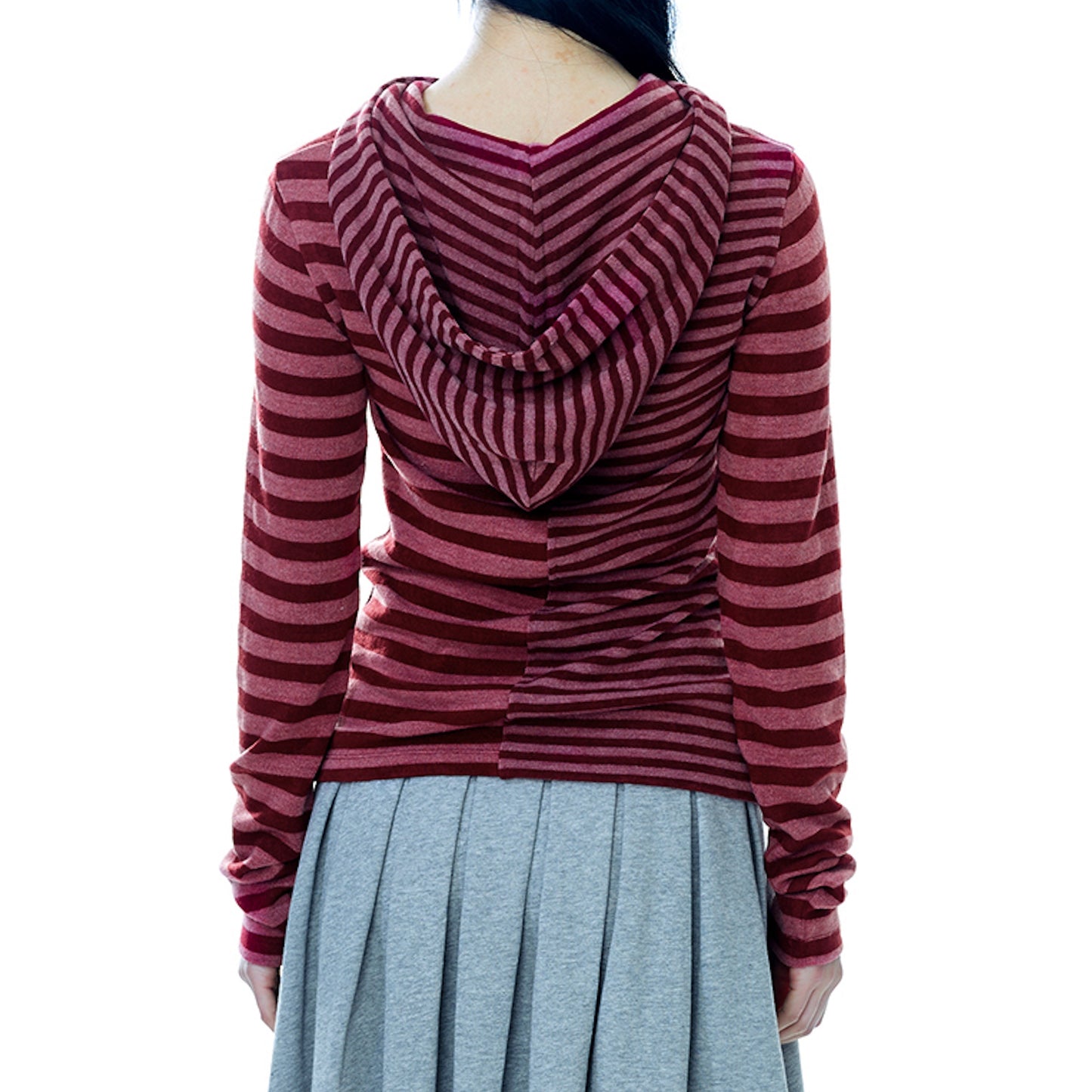 MIXED STRIPE HOODIE / RED / ミックスストライプフーディー