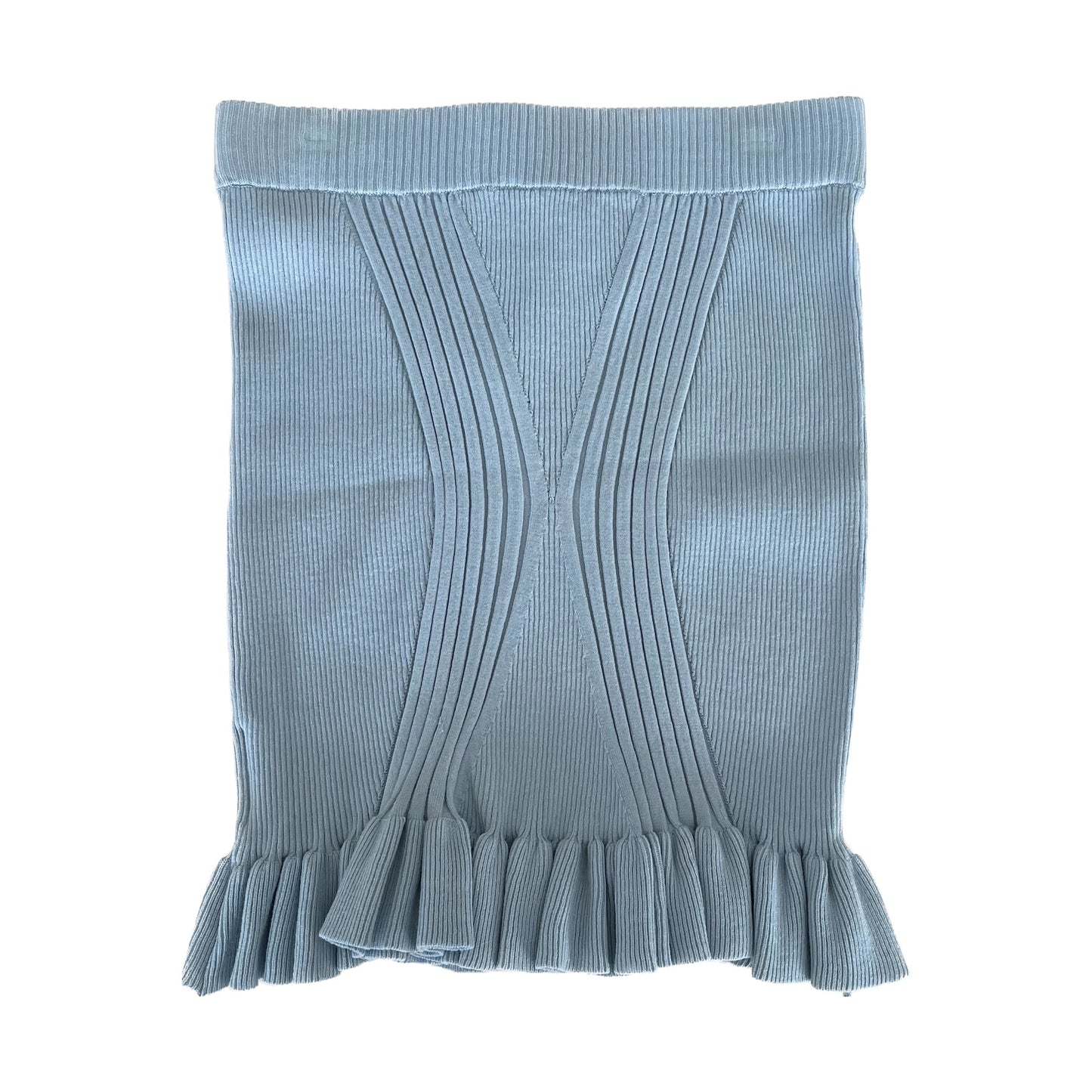 X Skirt / Aqua blue / リブニットスカート