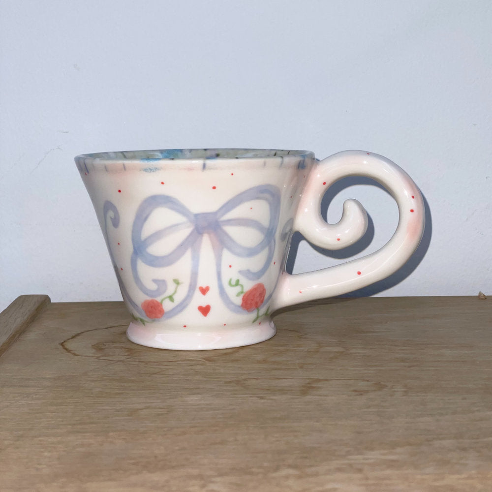 Sora ribbon rose mug / リボンローズマグカップ