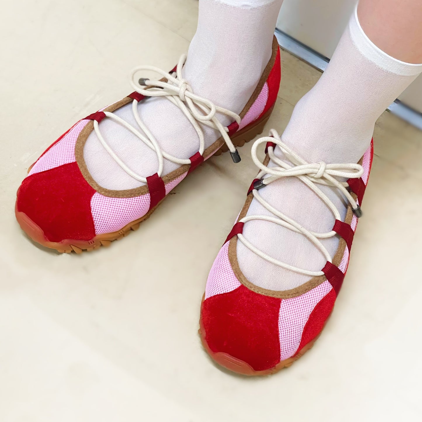Turn / Red x Pink / yushokobayashiシューズ