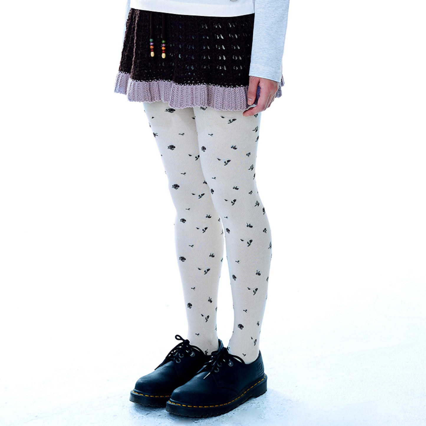 RUSTIC FLOWER STOCKING / IVORY / ラスティックフラワーストッキング