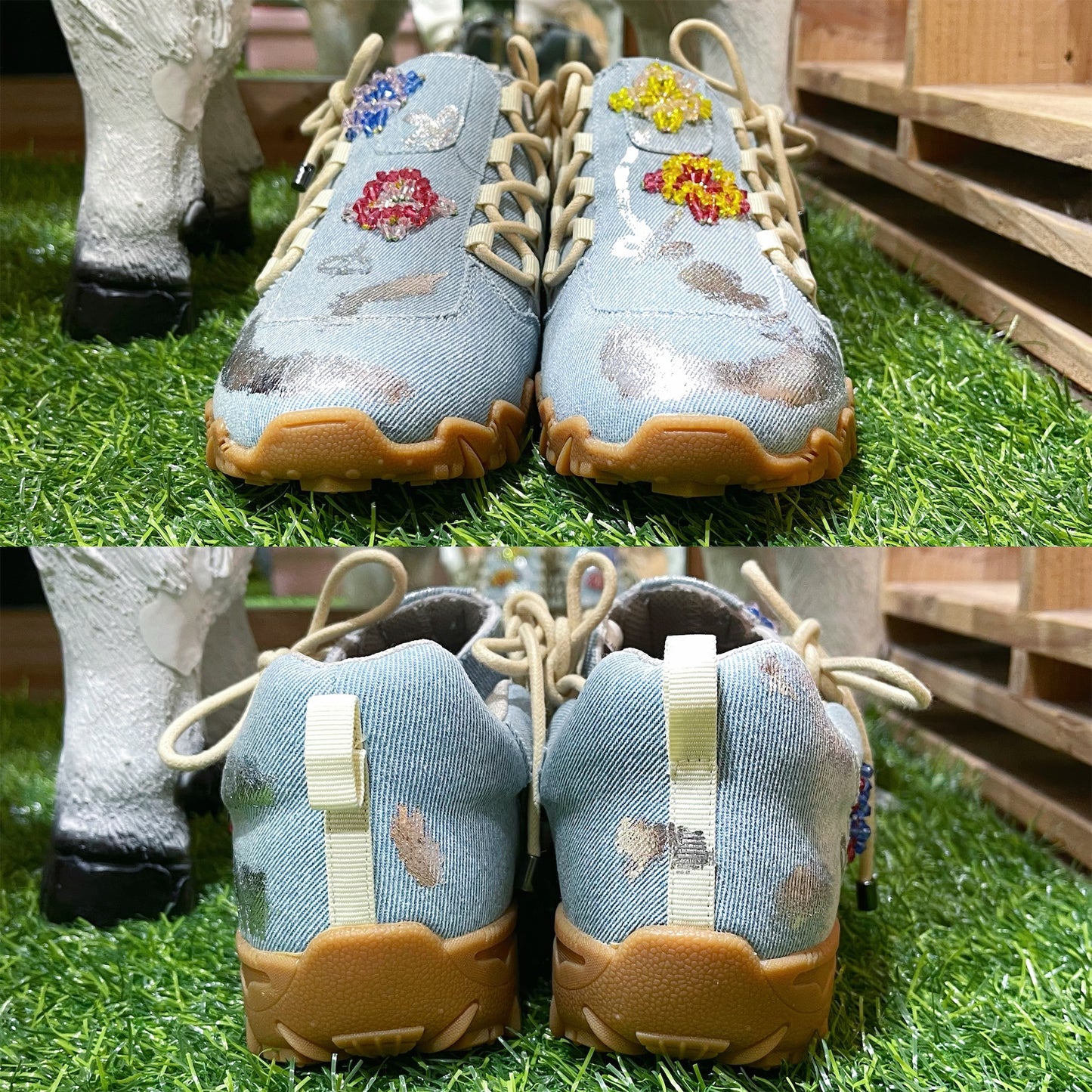 【MUnited Kingdomai x yushokobayashiコラボレーションシューズ】MK Double Bow / Denim / 25cm