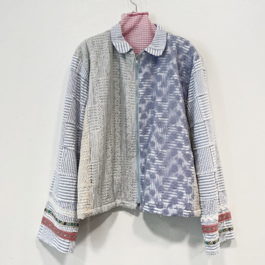 Lace layered jacket / Blue / レースレイヤードジャケット