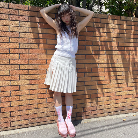 Prayer pleats skirt / WHITE / プリーツスカート