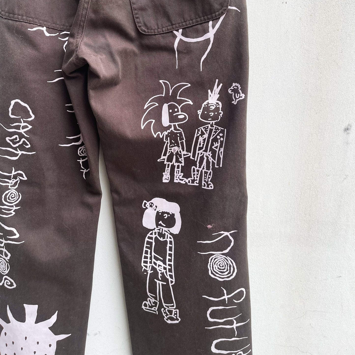 ANARCHY WORK PANTS / BROWN / グラフィックワークパンツ【Brett Westfallコラボレーション】