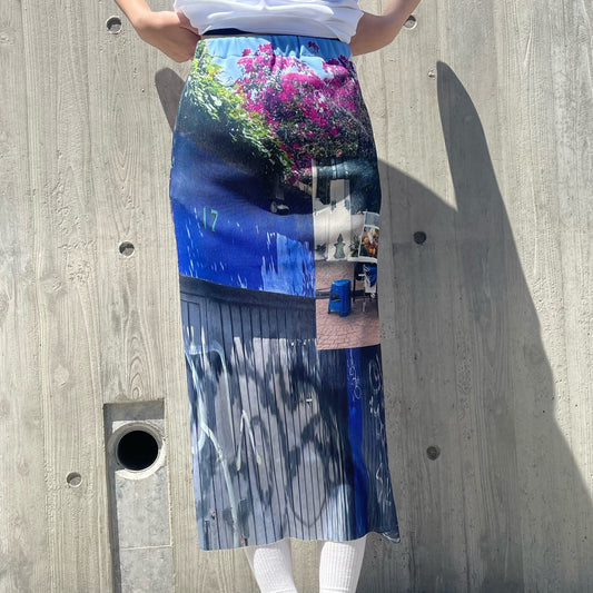 【SHEEP別注】PRINT RIB TIGHT SKIRT / HOUSE / プリントリブタイトスカート