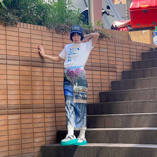 【SHEEP別注】PRINT RIB TIGHT SKIRT / HOUSE / プリントリブタイトスカート