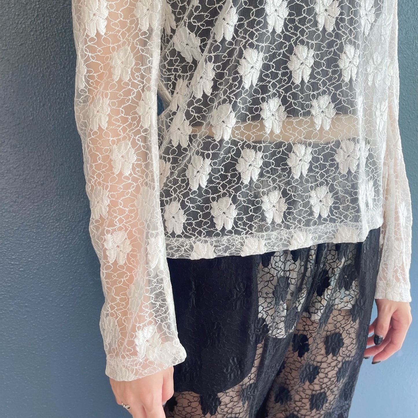 Lace Bow Blouse / Off White / レースボウブラウス