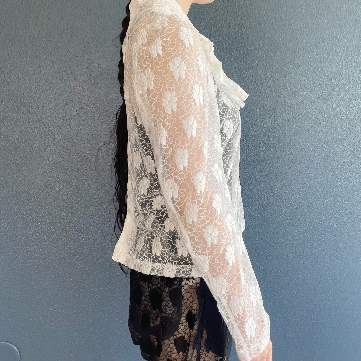 Lace Bow Blouse / Off White / レースボウブラウス