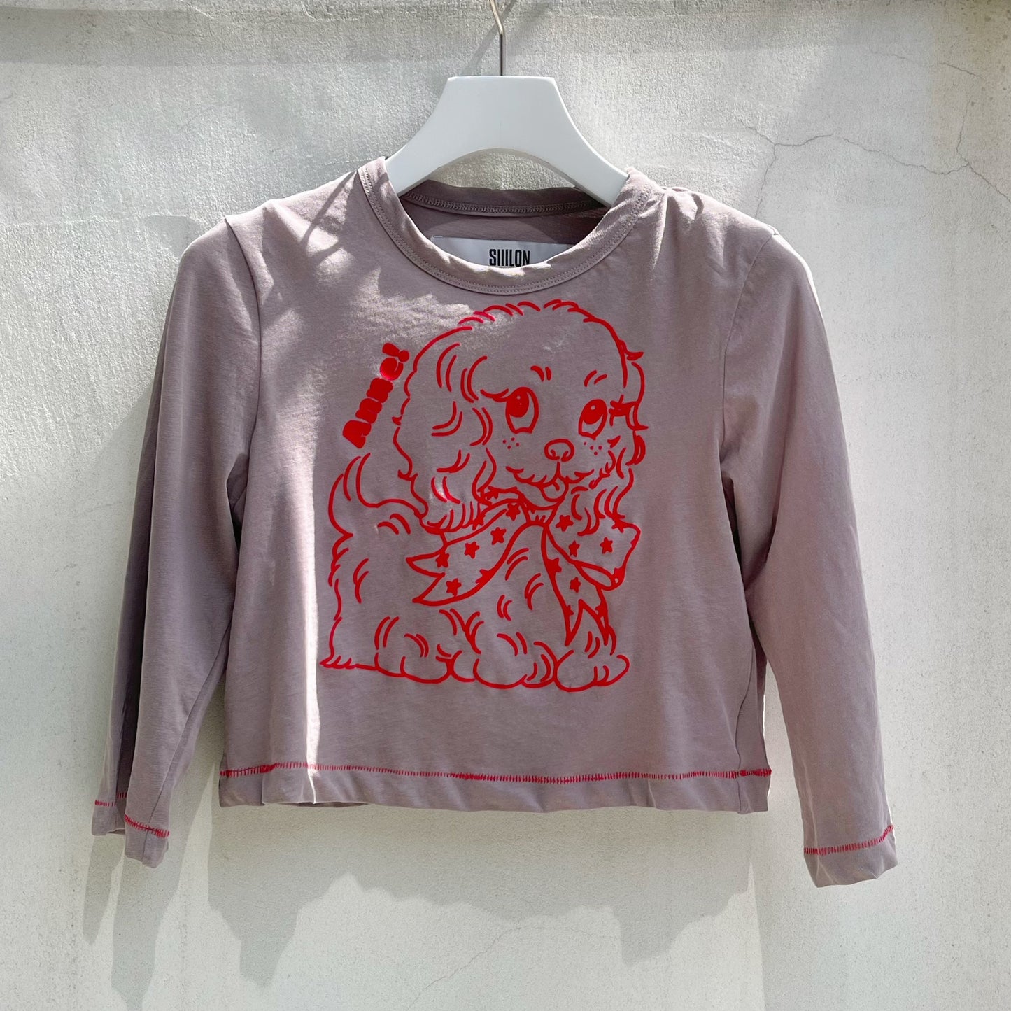 【SHEEP別注】Lovely Anne T-shirt / BROWN / フロッキープリントロングスリーブTシャツ