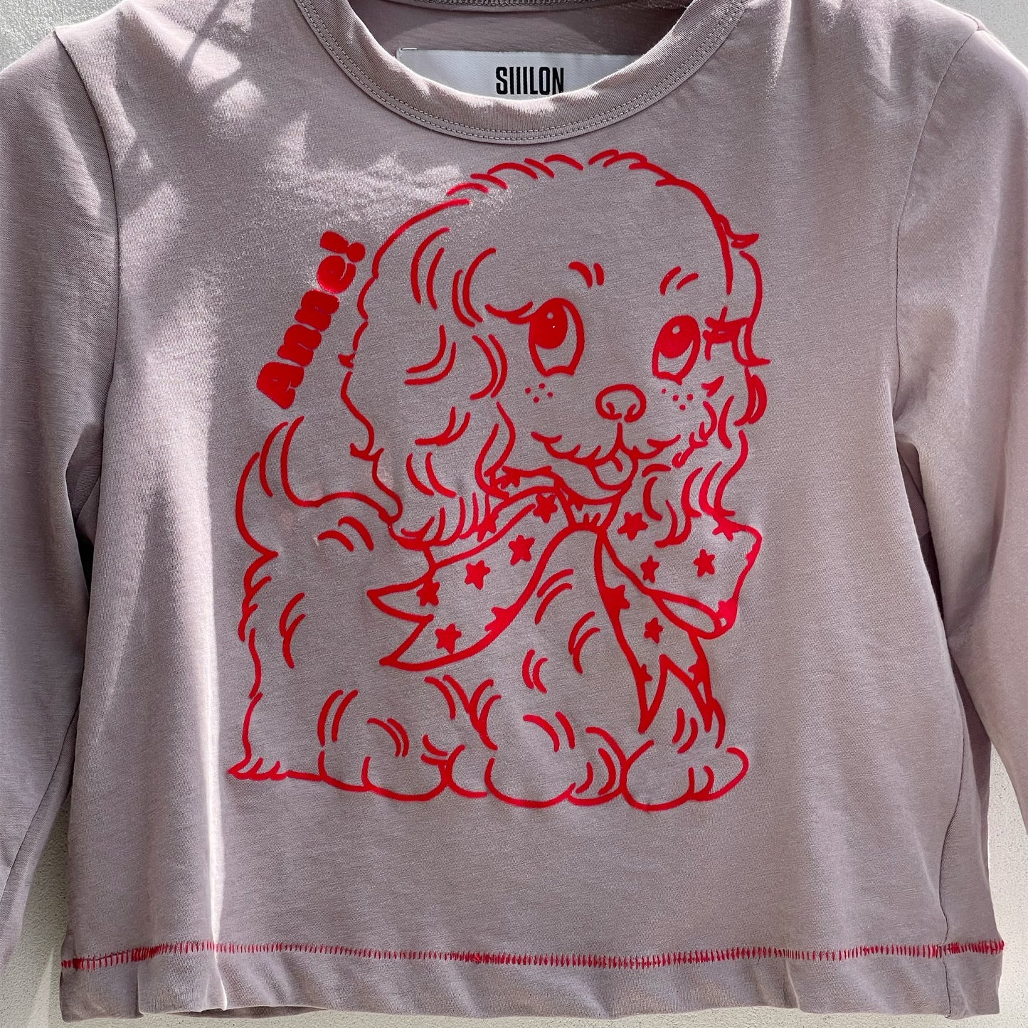 【SHEEP別注】Lovely Anne T-shirt / BROWN / フロッキープリントロングスリーブTシャツ