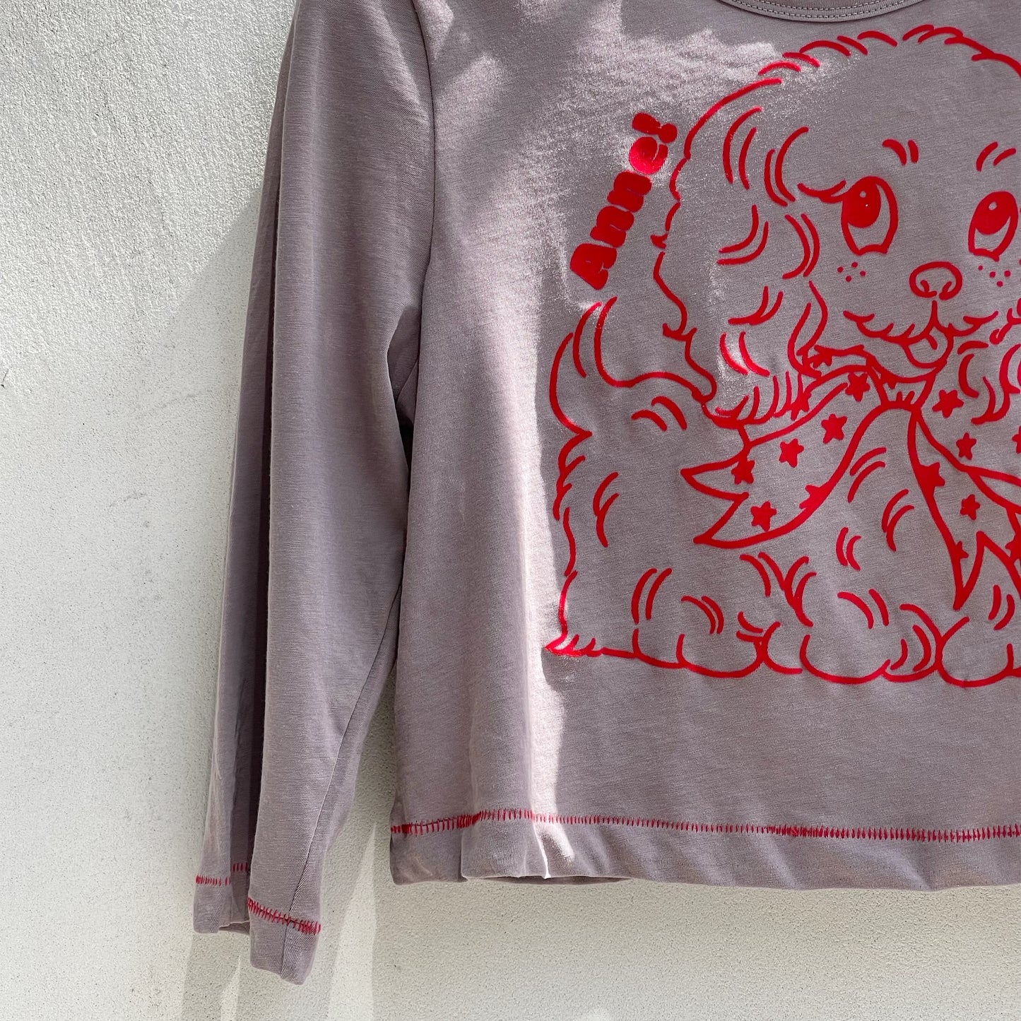 【SHEEP別注】Lovely Anne T-shirt / BROWN / フロッキープリントロングスリーブTシャツ